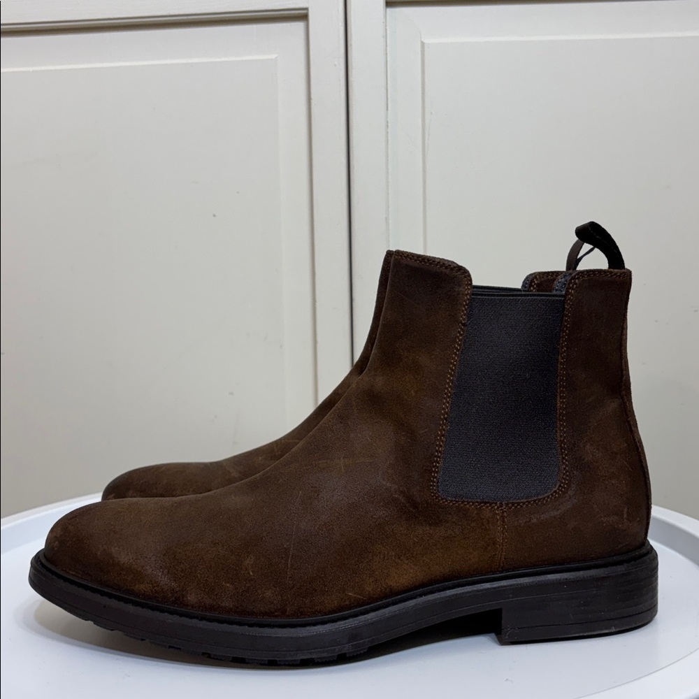 To Boot Dark Brown Suede Leather Chelsea Boots Size 8